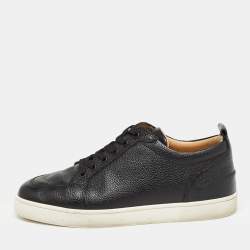 Christian Louboutin Black Leather Orlato Low Top Sneakers Size 43
