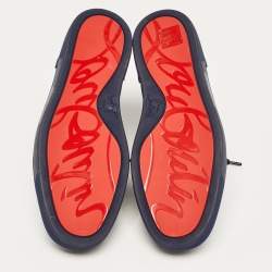 Christian Louboutin Navy Blue Suede High Top Sneakers Size 41