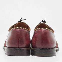 Christian Louboutin Burgundy Leather and Suede Bruno Orlato Derby Size 41.5