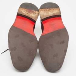 Christian Louboutin Burgundy Leather and Suede Bruno Orlato Derby Size 41.5