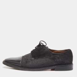Christian Louboutin Black Suede and Fabric Greggo Oxfords