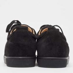 مملوكة مسبقًا Christian Louboutin Black Suede Louis Junior Spikes Sneakers Size 43