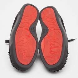 مملوكة مسبقًا Christian Louboutin Black Suede Louis Junior Spikes Sneakers Size 43