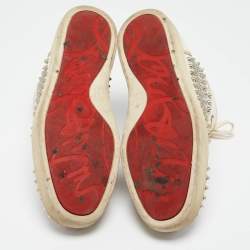 Christian Louboutin White Leather  Pik Pik Louis High Top Sneakers Size 42