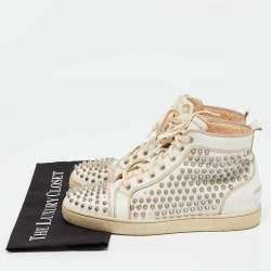 Christian Louboutin White Leather  Pik Pik Louis High Top Sneakers Size 42