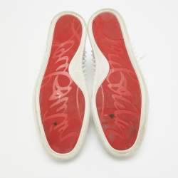 Christian Louboutin White Leather Louis Spikes High Top Sneakers Size 40.5