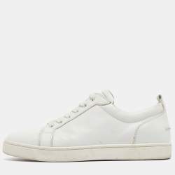Pre Owned Christian Louboutin White Leather Louis Junior Sneakers Size 43