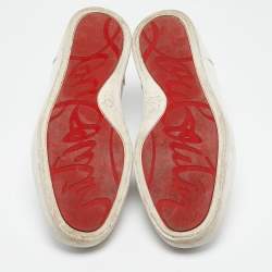 Pre Owned Christian Louboutin White Leather Louis Junior Sneakers Size 43