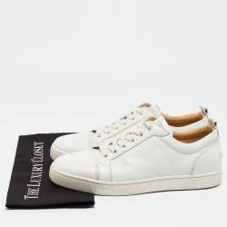 Pre Owned Christian Louboutin White Leather Louis Junior Sneakers Size 43