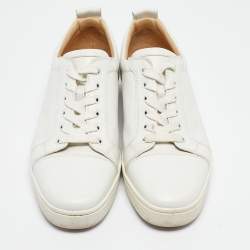 Pre Owned Christian Louboutin White Leather Louis Junior Sneakers Size 43