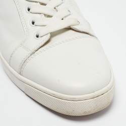 Pre Owned Christian Louboutin White Leather Louis Junior Sneakers Size 43