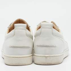 Pre Owned Christian Louboutin White Leather Louis Junior Sneakers Size 43