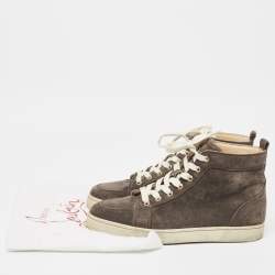 Christian Louboutin Brown Suede Rantus orlato High Top Sneakers  Size 41