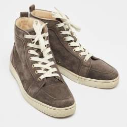 Christian Louboutin Brown Suede Rantus orlato High Top Sneakers  Size 41