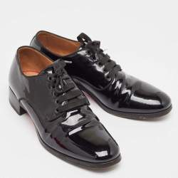 Christian Louboutin Black Patent Leather Lace Up Derby Size 41