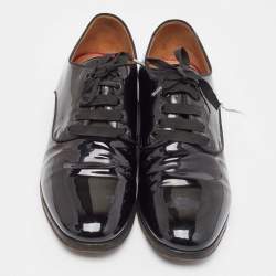 Christian Louboutin Black Patent Leather Lace Up Derby Size 41