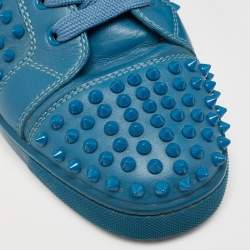 Christian Louboutin Blue Leather Louis Spikes Sneakers Size 41