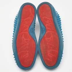 Christian Louboutin Blue Leather Louis Spikes Sneakers Size 41