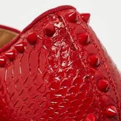Christian Louboutin Red Python Spike Pik Boat Sneakers Size 42.5