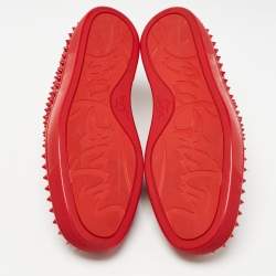 Christian Louboutin Red Python Spike Pik Boat Sneakers Size 42.5