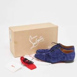 Christian Louboutin Blue Suede Greggo Oxfords Size 42