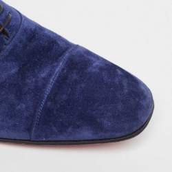 Christian Louboutin Blue Suede Greggo Oxfords Size 42