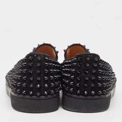 Christian Louboutin Black Suede Spike Roller Boat Sneakers Size 40.5