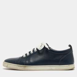 مملوكة مسبقًا Christian Louboutin Navy Blue Leather Louis Junior Sneakers Size 41
