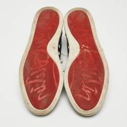 مملوكة مسبقًا Christian Louboutin Navy Blue Leather Louis Junior Sneakers Size 41