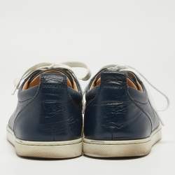 مملوكة مسبقًا Christian Louboutin Navy Blue Leather Louis Junior Sneakers Size 41