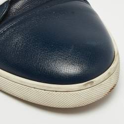 مملوكة مسبقًا Christian Louboutin Navy Blue Leather Louis Junior Sneakers Size 41