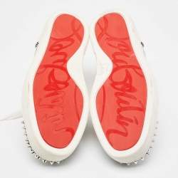 Christian Louboutin Multicolor Patent and Fabric Louis Junior Spikes Sneakers Size 41