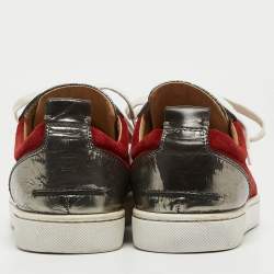 Christian Louboutin Multicolor Suede Louis Junior Spikes Low Top Sneakers Size 41