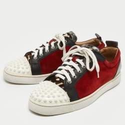 Christian Louboutin Multicolor Suede Louis Junior Spikes Low Top Sneakers Size 41