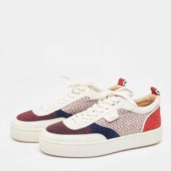 Christian Louboutin Multicolor Leather and Glitter Happy Rui Sneakers Size 42.5