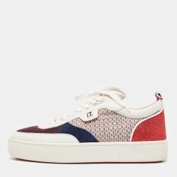 Christian Louboutin Multicolor Leather and Glitter Happy Rui Sneakers Size 42.5