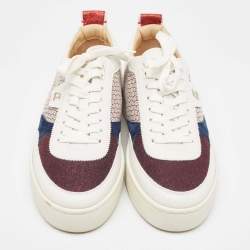 Christian Louboutin Multicolor Leather and Glitter Happy Rui Sneakers Size 42.5