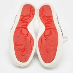 Christian Louboutin Patent Leather and Canvas Lou  Spikes Orlato High Top Sneakers Size 42.5