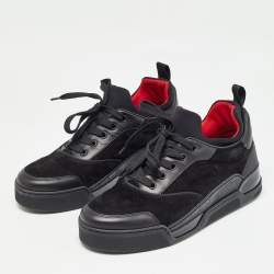 Christian Louboutin Black Leather and Suede  Aurelien Sneakers Size 40