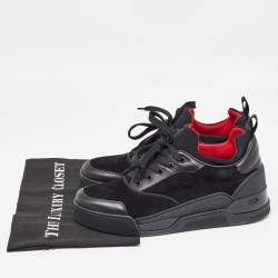 Christian Louboutin Black Leather and Suede  Aurelien Sneakers Size 40