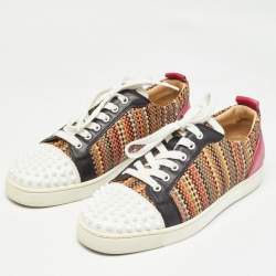 Christian Louboutin Multicolor Leather Louis Junior Spikes Orlato Sneakers Size 42