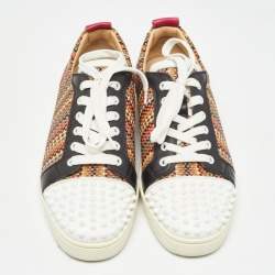 Christian Louboutin Multicolor Leather Louis Junior Spikes Orlato Sneakers Size 42