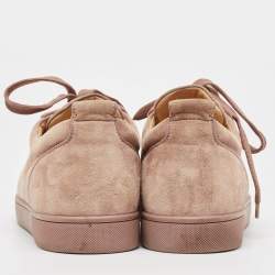 Christian Louboutin Beige Suede Rantulow  Low Top Sneakers Size 43.5