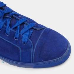 Christian Louboutin Blue Suede Leather High Top Sneakers Size 42