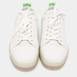 Pre Owned Christian Louboutin White/Green Leather Fun Vieira Low Top Sneakers Size 43