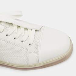 Pre Owned Christian Louboutin White/Green Leather Fun Vieira Low Top Sneakers Size 43