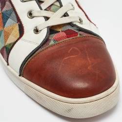 Christian Louboutin Multicolor Printed Canvas and Leather Louis Orlato Sneakers Size 45.5