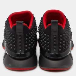 Christian Louboutin Black Neoprene Spike Sock Slip On Sneakers Size 41