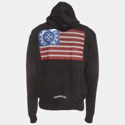 Pre Owned Chrome Hearts Black Horseshoe Logo Cotton Knit Hoodie XS