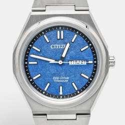 مملوكة مسبقًا ساعة يد رجالية سيتزين زينشين إيكو درايف AW010-85L دوراتيكت سوبر تيتانيوم زرقاء 39 مم